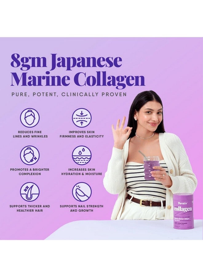Trunativ Collagen Supplements | Advanced Japanese Marine Collagen Powder for Women & Men | Type 1 and 3 Hydrolyzed Peptides | Supplement with Hyaluronic Acid | Supports Skin Glow, Hair Growth, and Nail Strength | Blueberry Lavender (200g) - Image 2