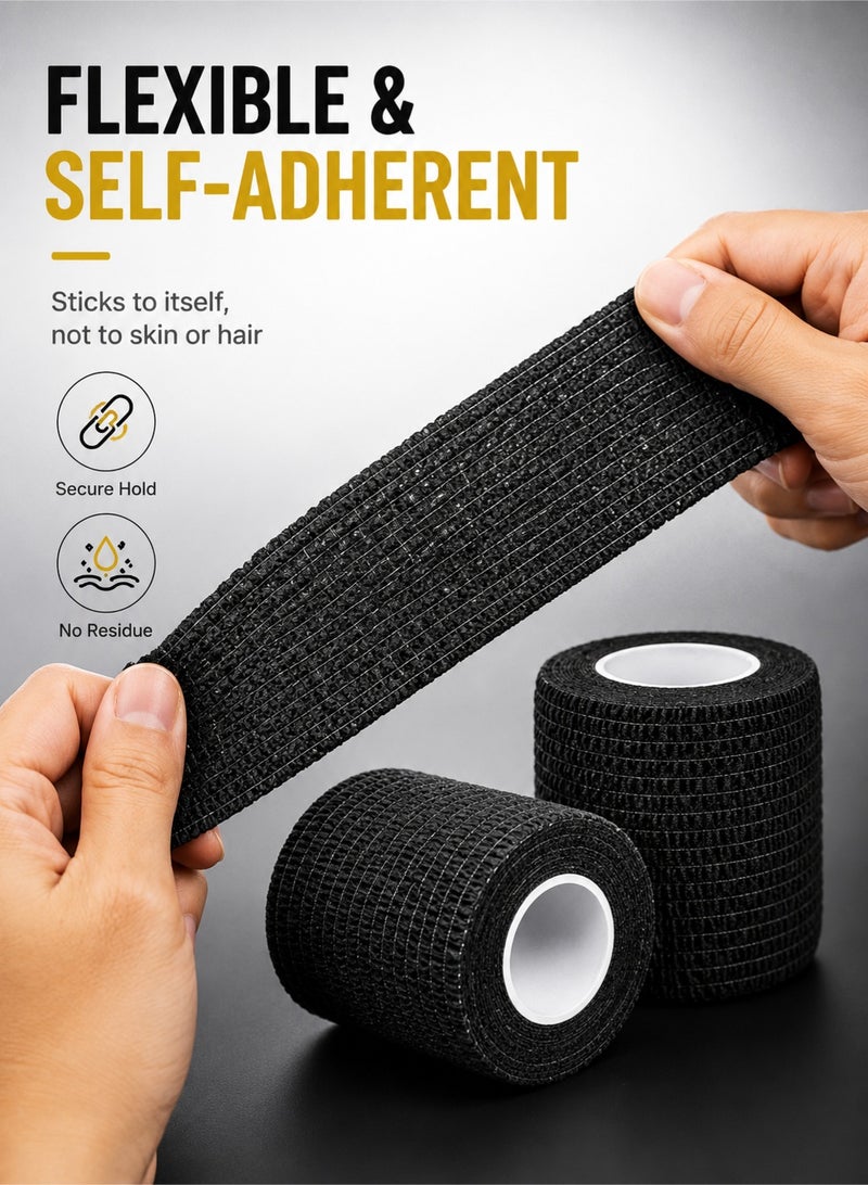 fdsport 5 Rolls Kinesiology Tape Self Adhesive Athletic Muscle Tape Waterproof Elastic Sports Bandage for Knee Ankle Shoulder Support Pain Relief Gym Running Recovery - Image 2
