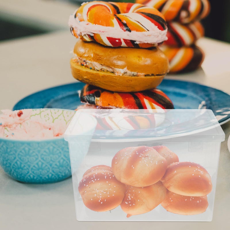 Plastic Bread Storage Box Container with Lid For Fridge Kitchen Organization Food Freshness Keeper Suitable For Toast Sandwiches Snacks - Image 4