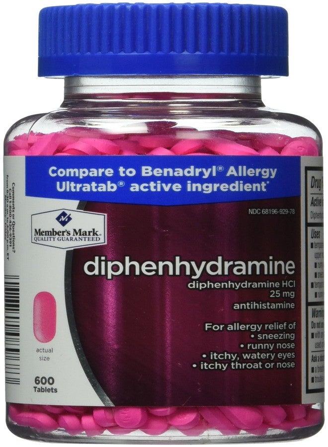 Member's Mark 25 mg Diphenhydramine Allergy (600 Count