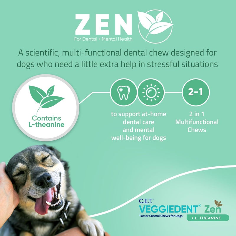 Virbac C.E.T. VEGGIEDENT Zen Tartar Control Chews for Dogs - Extra Small - Image 3