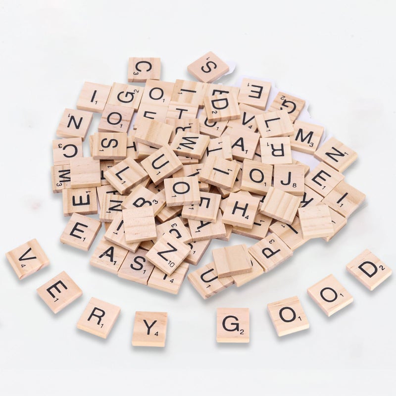 DODHEG 100 PCS Wood Letter Tiles Wooden Tiles - Image 1