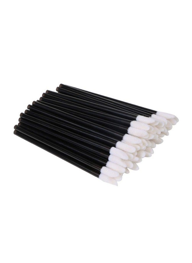EVERMARKET (Tm) 50 Pieces Disposable Lip Brushes Lipstick Gloss Wands Applicator Makeup Tool Kits Black - Image 1