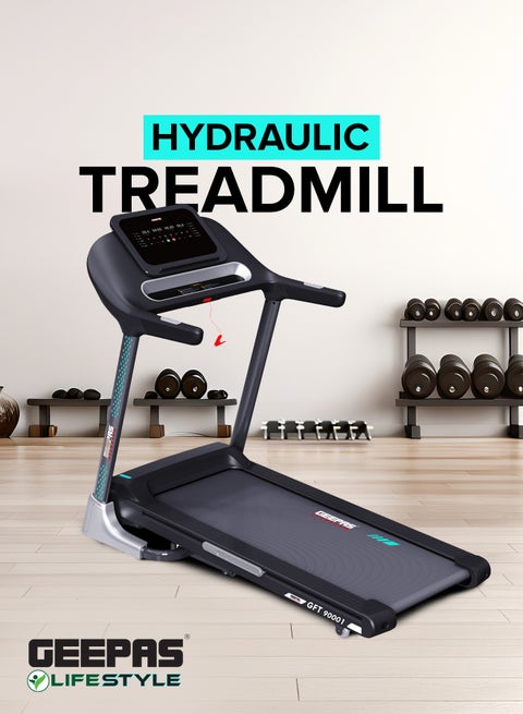 Foldable Hydraulic Treadmill with 12 Modes| 15 Levels Auto Incline, App Sync Function, Easily Connects to Zwift, Kinomap, SpaxApp| Bluetooth Speaker, LED Display, Emergency Safety Key| Perfect for Home Workouts, Gym Training, Weight Loss| GFT90001