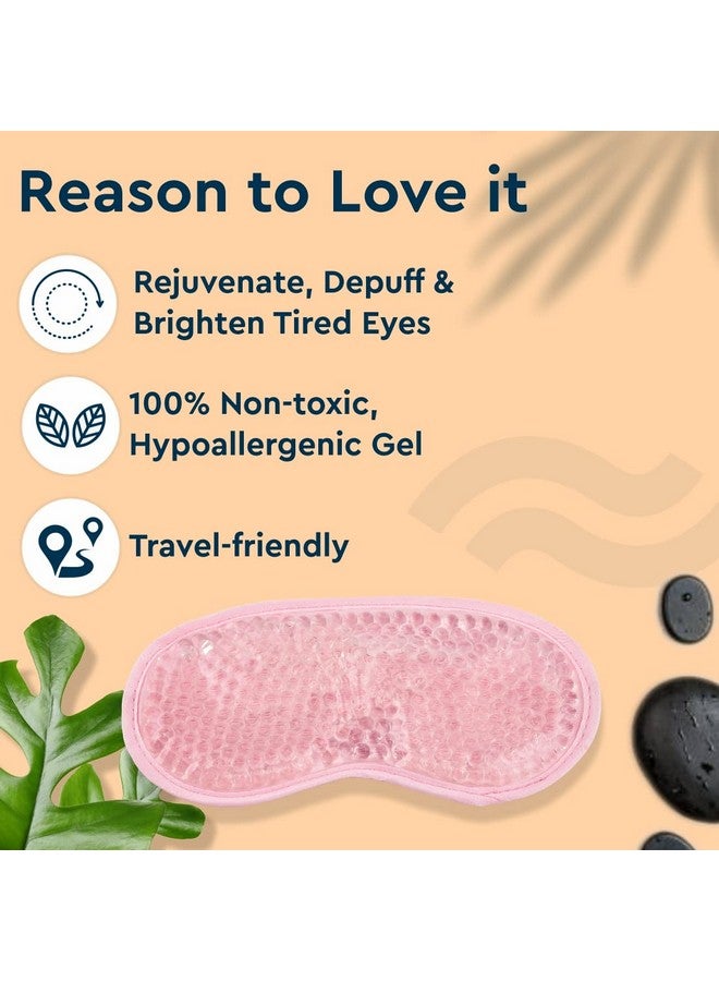 غوب قناع جل مهدئ للعين | مثالي للعيون المنتفخة والهالات السوداء | يهدئ ويزيل انتفاخ العيون المتعبة | يمكن استخدامه كقناع للنوم أثناء السفر | وردي - Image 5