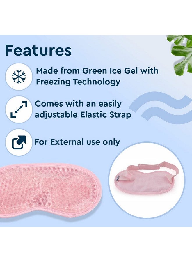 غوب قناع جل مهدئ للعين | مثالي للعيون المنتفخة والهالات السوداء | يهدئ ويزيل انتفاخ العيون المتعبة | يمكن استخدامه كقناع للنوم أثناء السفر | وردي - Image 4