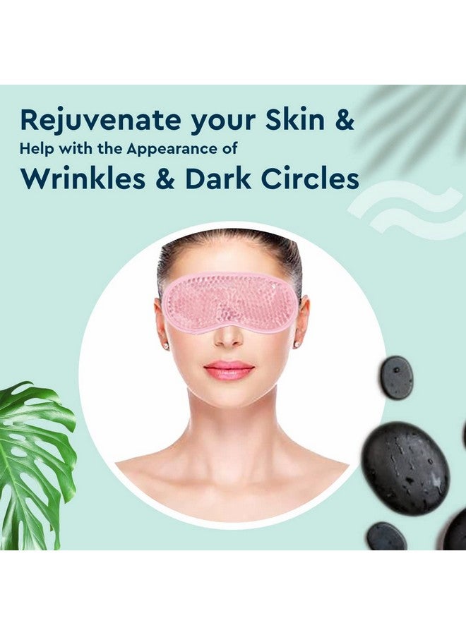 غوب قناع جل مهدئ للعين | مثالي للعيون المنتفخة والهالات السوداء | يهدئ ويزيل انتفاخ العيون المتعبة | يمكن استخدامه كقناع للنوم أثناء السفر | وردي - Image 3