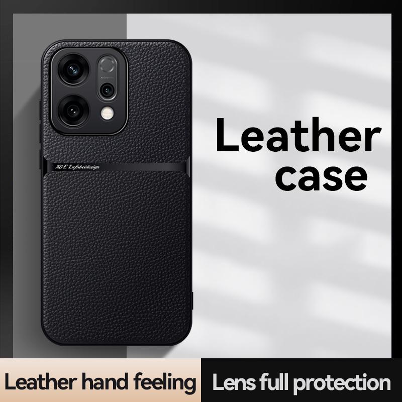 erorex For OPPO  Reno14 Pro Global Litchi Leather Magnetic Full Coverage Shockproof Phone Case(Green) - Image 2