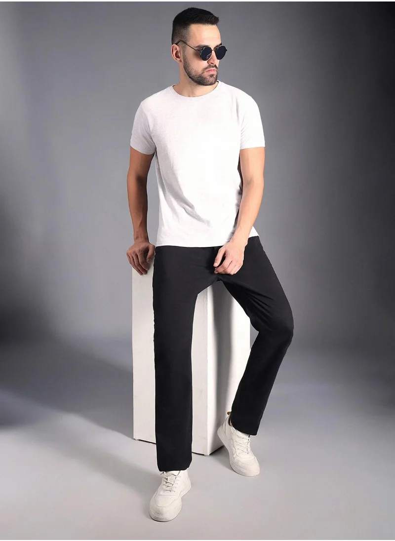 HIGH STAR Relaxed Mid-Rise Cotton Regular Trousers for Men