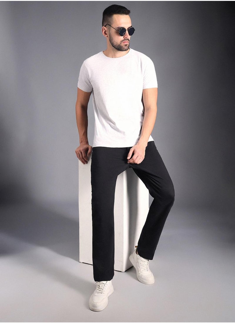 HIGH STAR Relaxed Mid-Rise Cotton Regular Trousers for Men  - Image 1