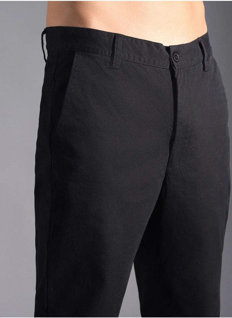 هاي ستار Relaxed Mid-Rise Cotton Regular Trousers for Men