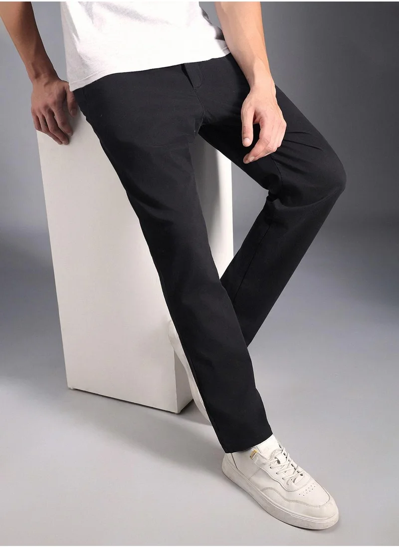 هاي ستار Relaxed Mid-Rise Cotton Regular Trousers for Men