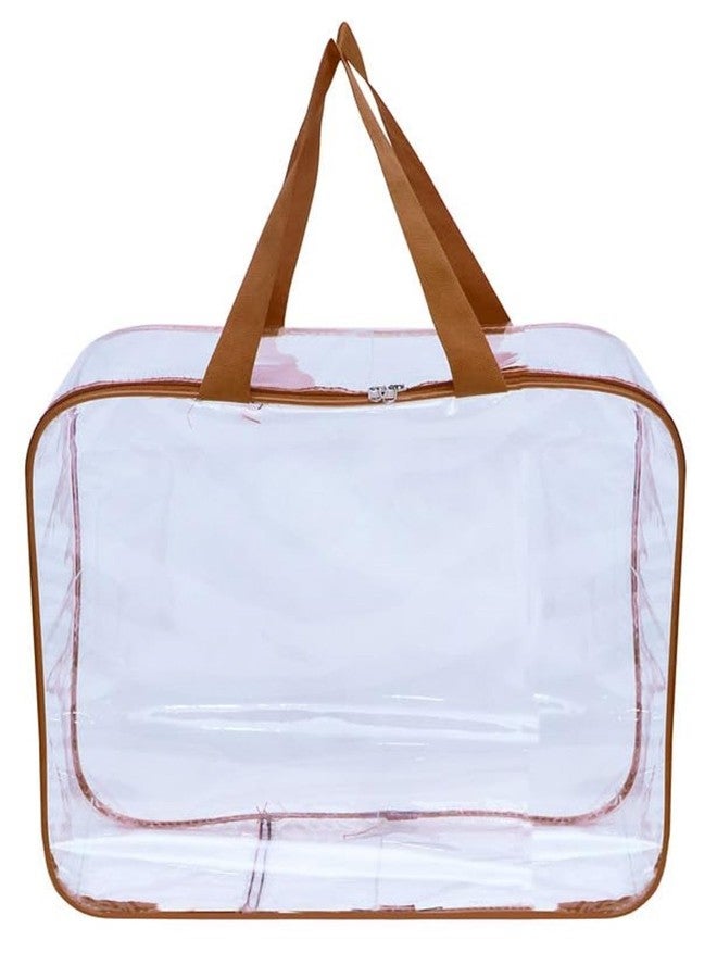 SSBC 1 Pack Nylon 30 L PVC Transparent Clothes Storage Bag for Saree Covers,Clothes, Lehenga, Blankets, Bedsheets, Toys, Docs|Wardrobe Organizer|Clear Storage Box Bag - Image 1