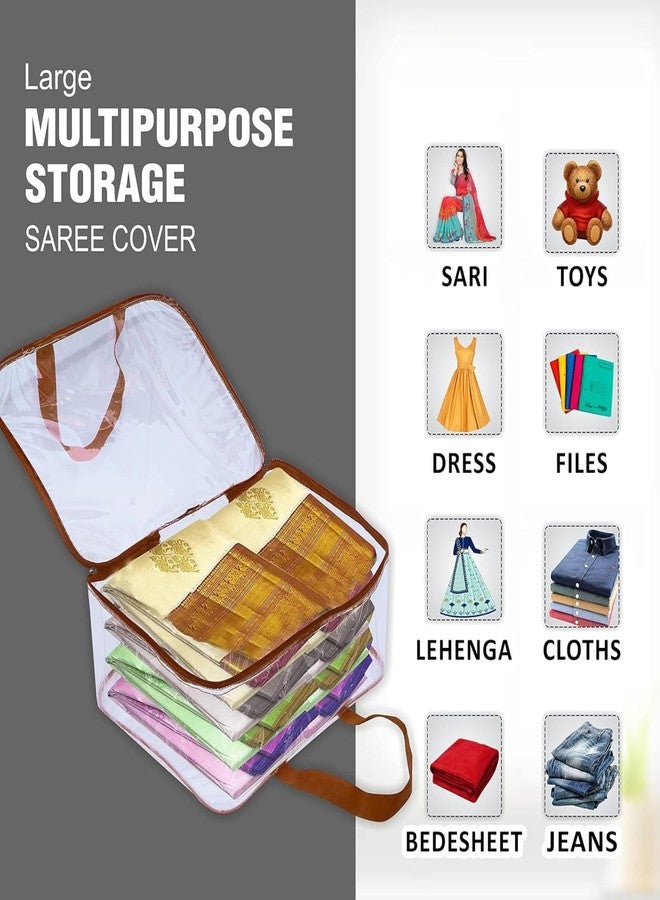 SSBC 1 Pack Nylon 30 L PVC Transparent Clothes Storage Bag for Saree Covers,Clothes, Lehenga, Blankets, Bedsheets, Toys, Docs|Wardrobe Organizer|Clear Storage Box Bag - Image 2