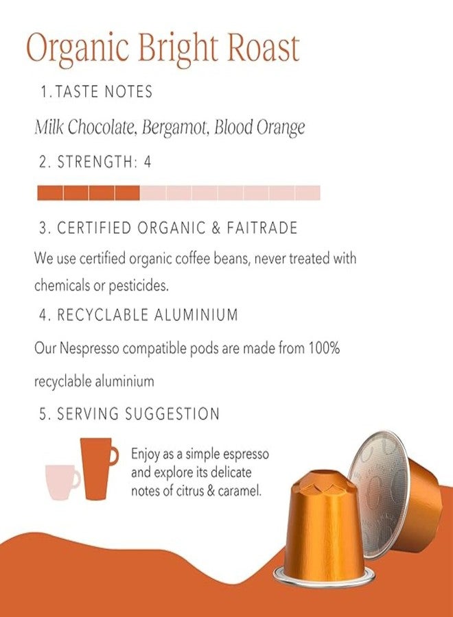 Cru Kafe Bright Roast USDA Organic Espresso Coffee Capsules (50 Pods) Fairtrade Coffee Pods Compatible with Nespresso Original Line and Pixie Machines - Image 3