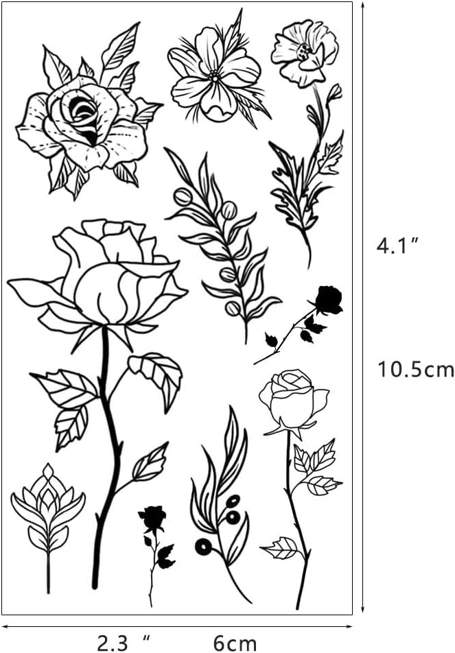 GLARYYEARS 150+ Pattern Black Tiny Temporary Tattoo, Hands Face Halloween Tattoo Sticker for Men Women, Flower Space Moon Snake Designs Body Art on Arm Neck Shoulder Clavicle Waterproof - Image 4