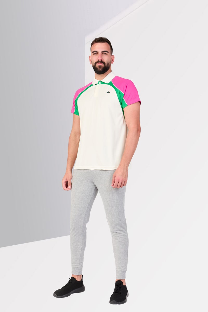 LACOSTE Men Regular Fit Short Sleeve Tennis Polo Shirt, White - Image 2