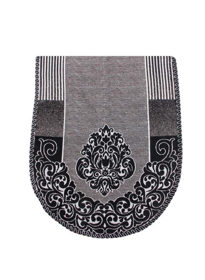 Nendle Cotton and Polyester Damask Design Concept 5 Seater Sofa Set Covers (Pack of 6, Standard, Black) - Image 3