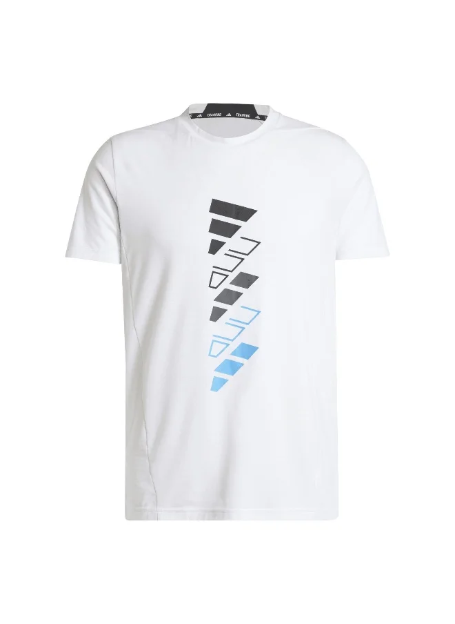 Adidas adidas M D4T Logo G T White Training T-Shirts 2XS