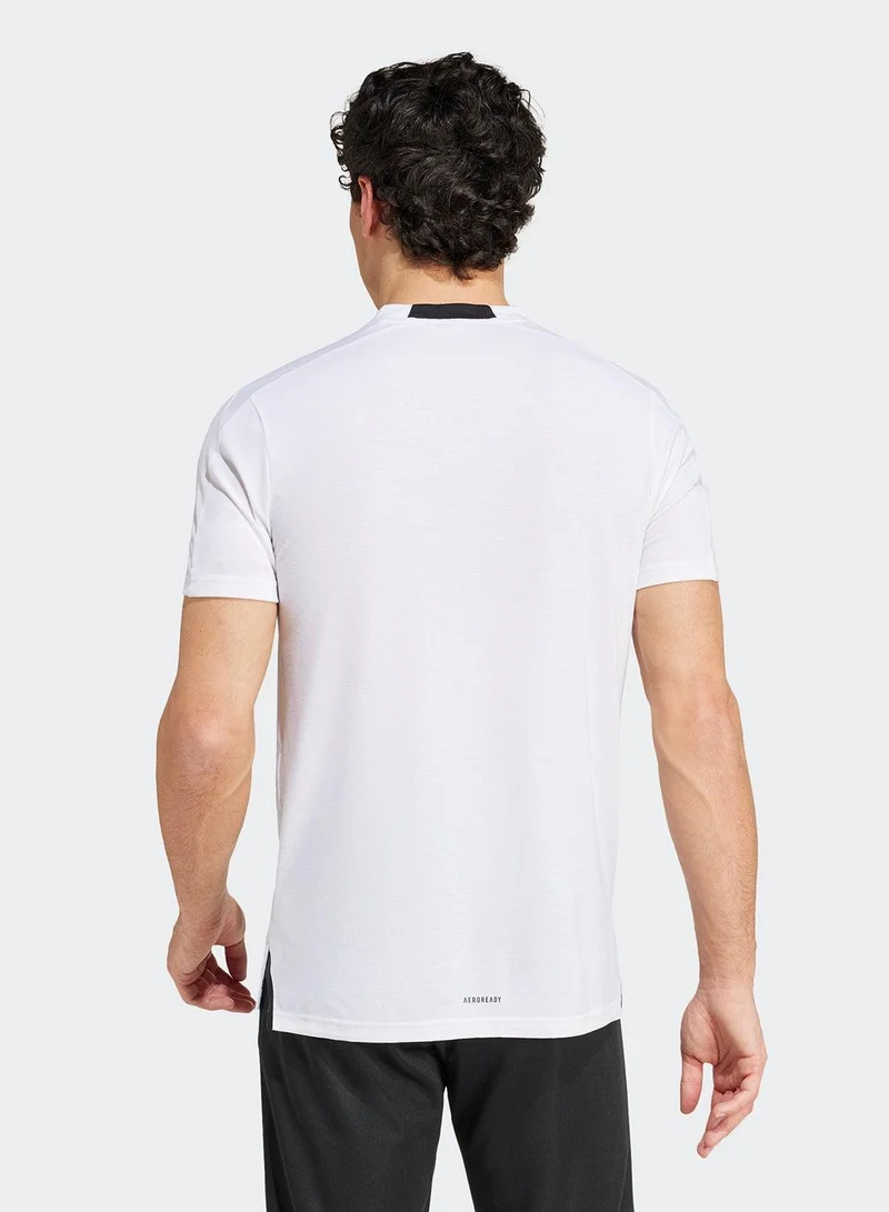 Adidas M D4T Logo G T White Training T-Shirts 2XS