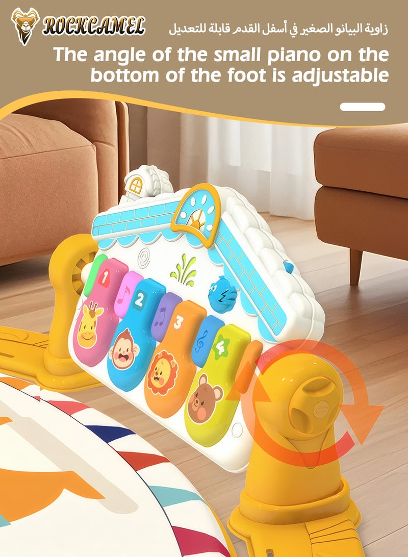 ROCKCAMEL Baby Play Gym & Activity Center, Newborn-to-Toddler Activity Gym with 5 Detachable Toys, Rotating Piano, Soft Lights, Sensory & Motor Skill Development, Large Round Playmat for Kids 0-3 Years - Image 3