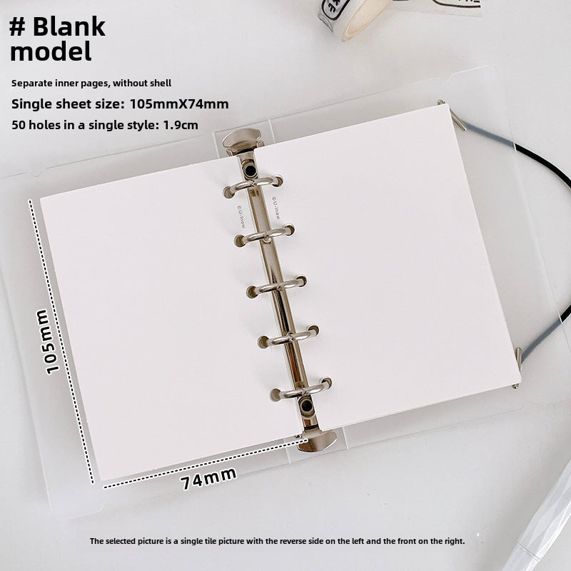 Generic Domestic Kumamoto Paper M5 A8 Grid Line Planner Refill 5-Hole Pages Blank 74*105mm (punched) 