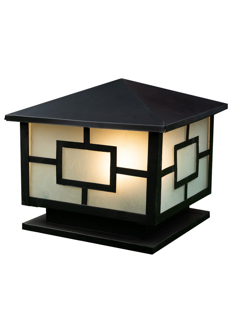 الروضة للإضاءة فانوس سور 1 لمبة | فانوس جداري للإضاءة الخارجية - اسود 25x25x21 سم - Image 1