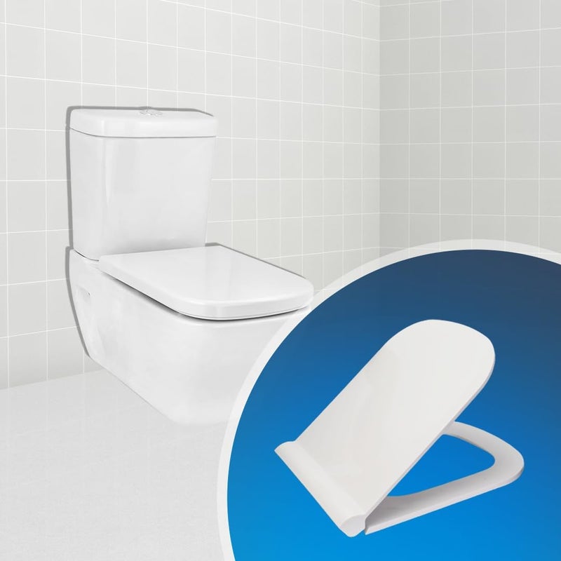 Parryware Parryware Verve Soft Close Toilet Seat Cover with hinges Standard Size White I Commode Seat Cover I Seat Closes Quietly without Slamming sound I For Bathroom Fixtures  - Image 3