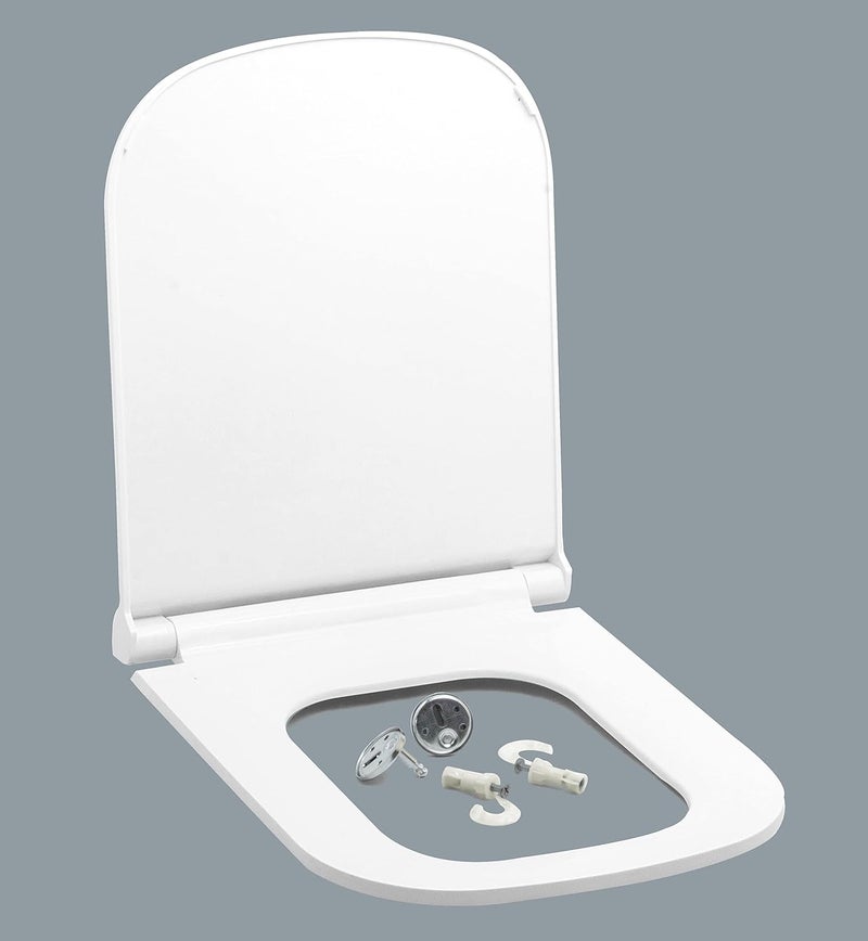 Parryware Parryware Verve Soft Close Toilet Seat Cover with hinges Standard Size White I Commode Seat Cover I Seat Closes Quietly without Slamming sound I For Bathroom Fixtures  - Image 1
