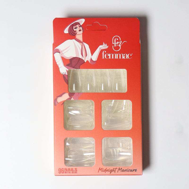 Midnight Manicure Press-On False Nails – Reusable, Lightweight, Salon Finish, Almond