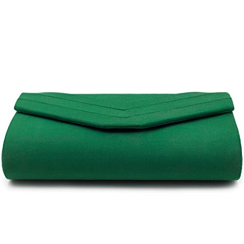 Milisente Clutch Purse for Women, Suede Envelope Evening Purses Crossbody Shoulder Clutch Bag (Green) - Image 4