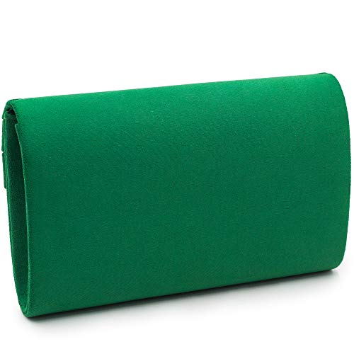 Milisente Clutch Purse for Women, Suede Envelope Evening Purses Crossbody Shoulder Clutch Bag (Green) - Image 5