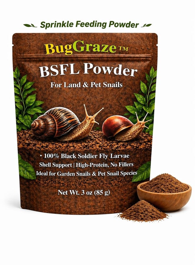 Snail Food Powder – BSFL Protein Sprinkle Feeding Powder for Land Snails & Small Invertebrates | Supports Shell Growth & Natural Grazing | 100% Black Soldier Fly Larvae - Image 1