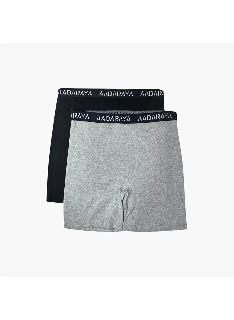 أدريا Set of 2 - Aadaraya Logo Detail Shaping Briefs with Elasticated Waistband