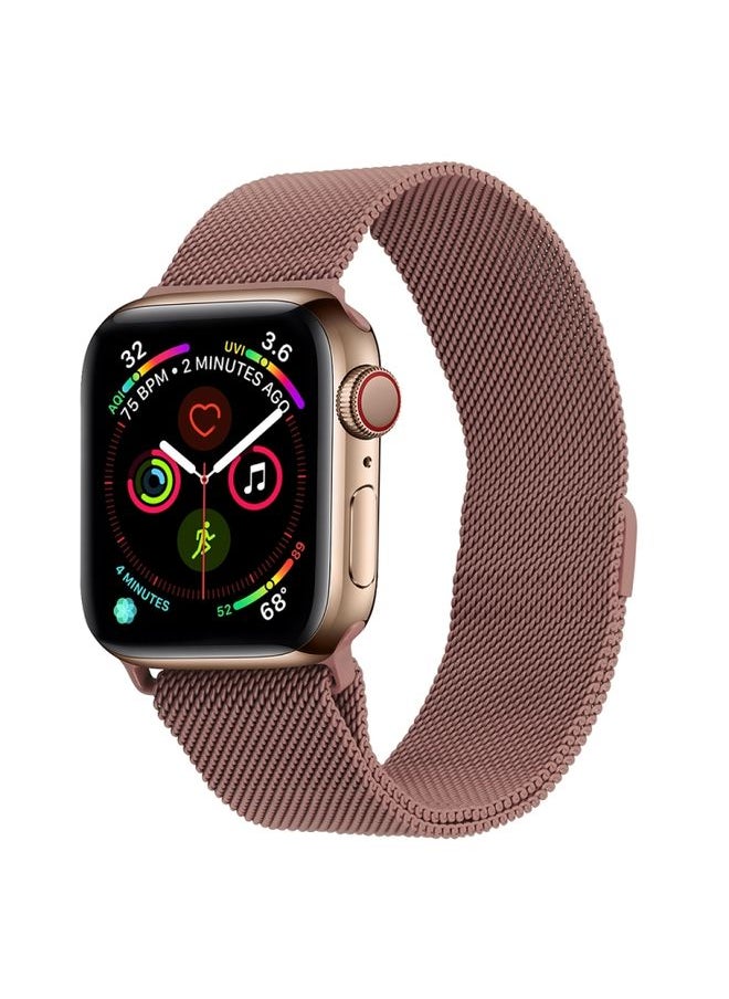 Generic - Replacement Strap Milanese Stainless Steel Watch Band For Apple Watch Series 9&8&7 41mm / SE 3&SE 2&6&SE&5&4 40mm / 3&2&1 38mm Pink - Image 1