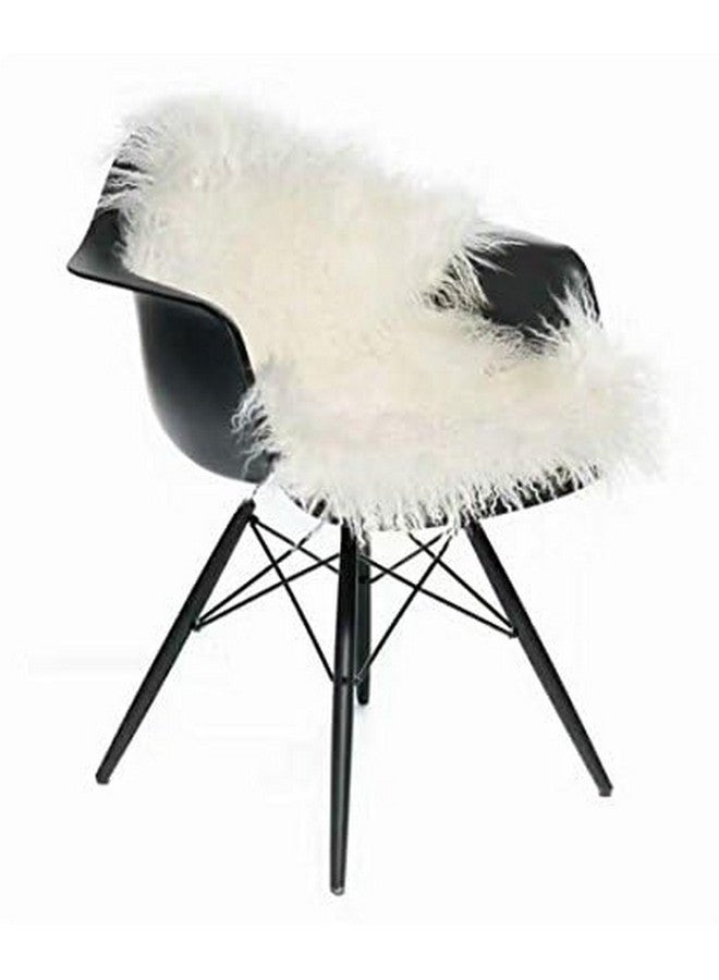Seek4comfortable Genuine Tibetan/Mongolian Lamb Sheepskin Fur Pelt Throw Fur Area Rug Carpet Chair Cover with Fluffy Thick Decorativeas Throw Rug in Living Room，White - Image 2