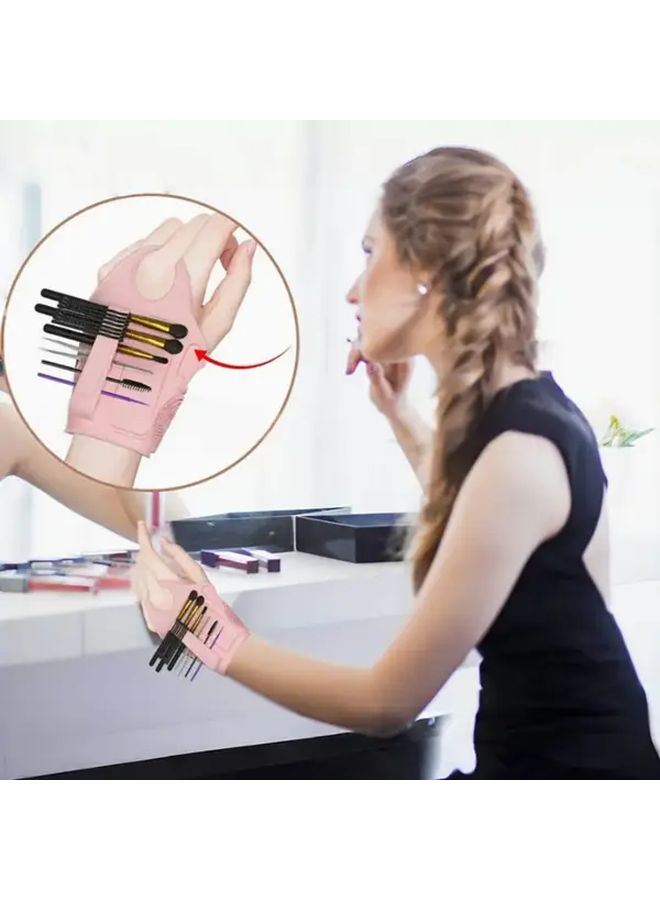 حافظة الوردي السليكونية للمكياج معصم مع منطقة تنظيف وحامل فرش متعدد - Image 5