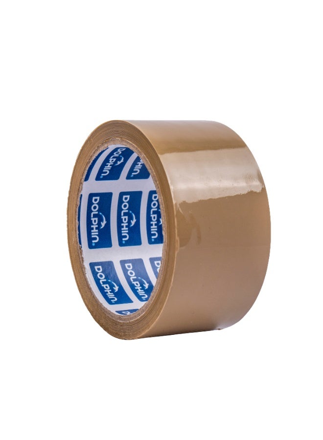 Dolphin Brown Packing Tape 48 mm x 50 Yards – High-Quality 50 Micron Strong Adhesive Tape for Secure Carton Sealing & Packaging - Image 1