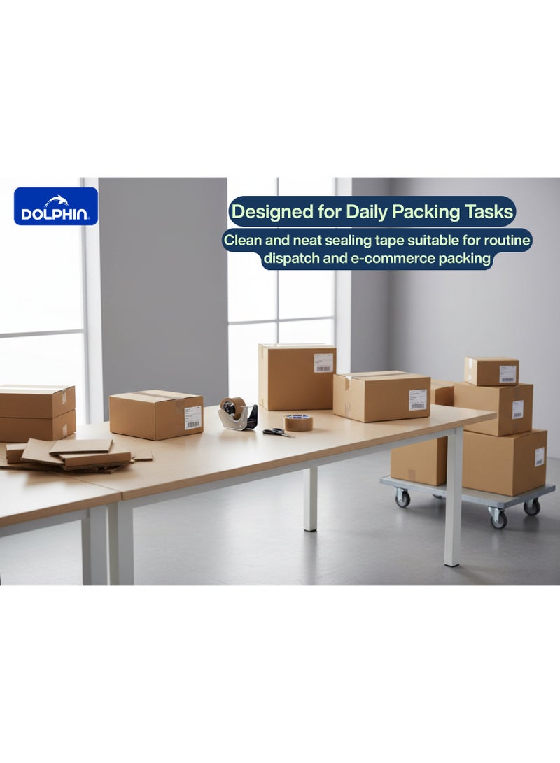 Dolphin Brown Packing Tape 48 mm x 50 Yards – High-Quality 50 Micron Strong Adhesive Tape for Secure Carton Sealing & Packaging - Image 5