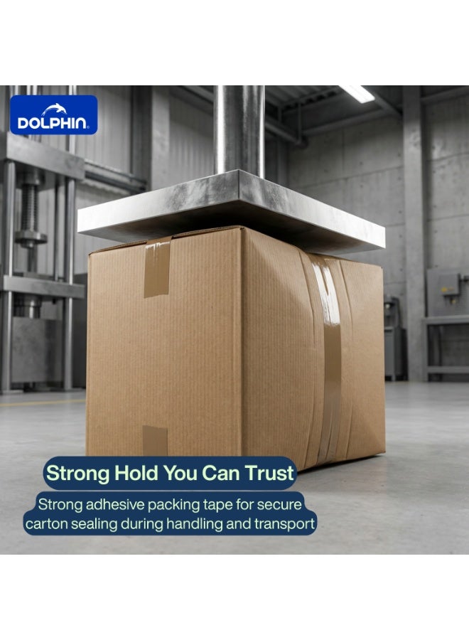 Dolphin Brown Packing Tape 48 mm x 50 Yards – High-Quality 50 Micron Strong Adhesive Tape for Secure Carton Sealing & Packaging - Image 3