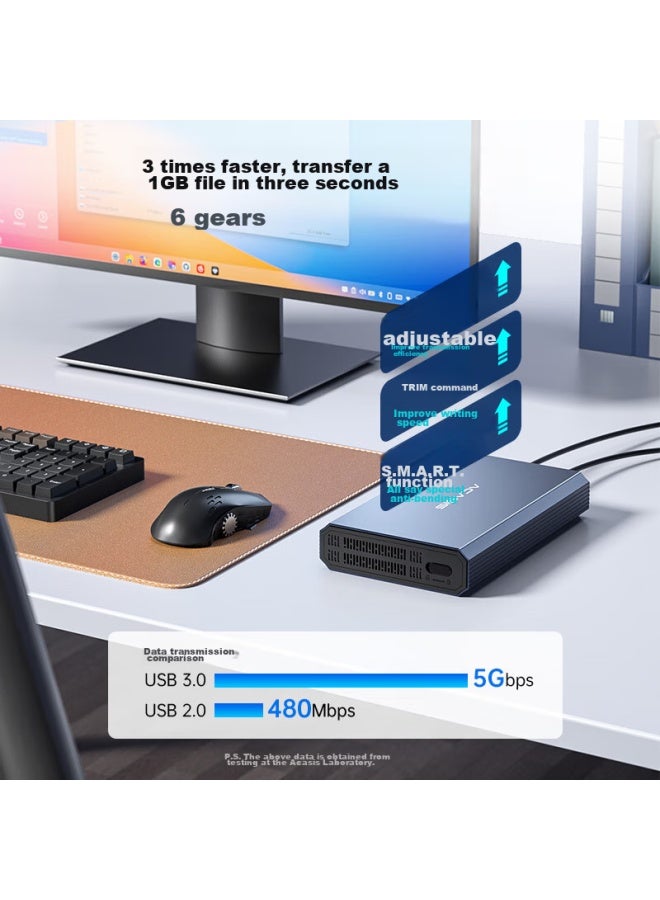 Acasis Usb3.0 External Hard Drive Enclosure, 3.5-inch Sata Interface, For Desktop And Laptop, External Ssd And Hdd Storage, Aluminum Alloy Case, Ec-7351 - Image 4