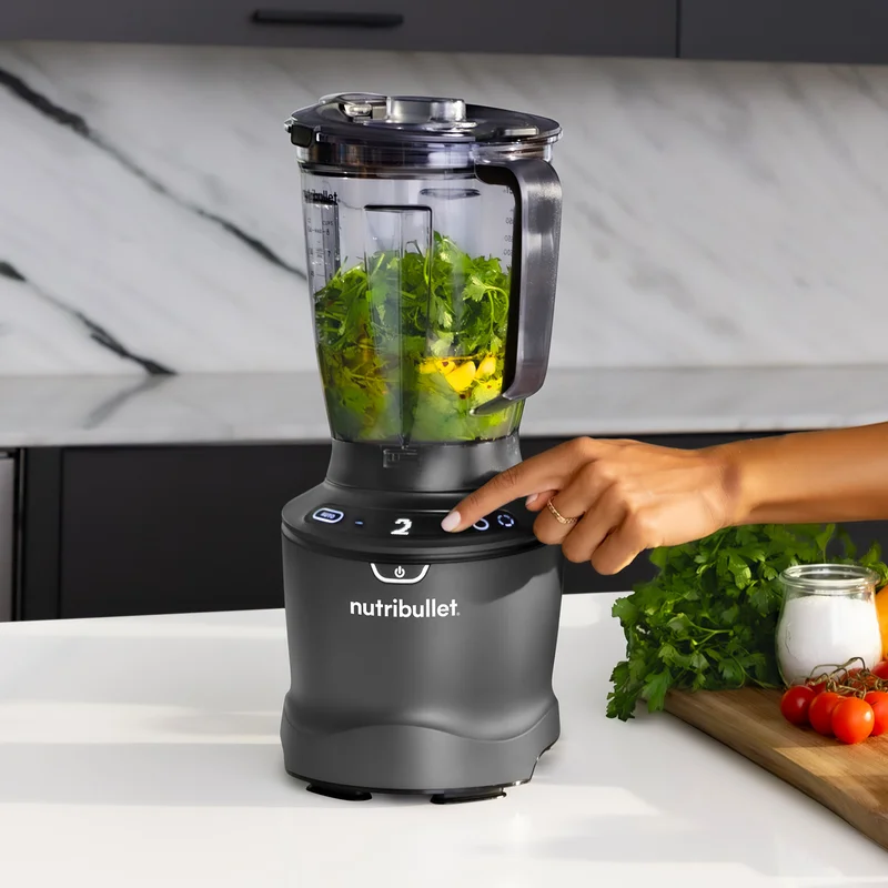 نوتري بوليت SmartSense Blender, 1500W Power Base with 2 Blending Sizes, 5 Variable Speeds, Pulse & Smart Auto Cycle Technology, NBF-14, Black, 1 Year Warranty