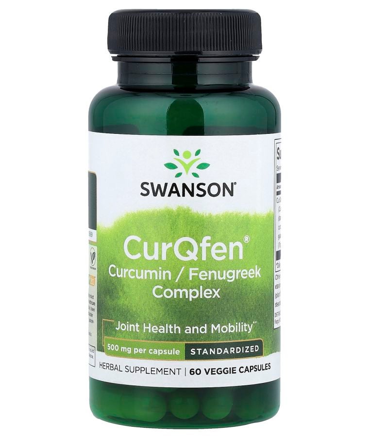 CurQfen® Curcumin/Fenugreek Complex Standardized 500 mg 60 Veggie Capsules