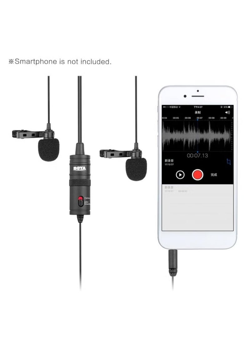 BOYA BY-M1DM Dual Omni-directional Lavalier Microphone – Professional Clip-on Lapel Mic for DSLR Cameras (Canon, Nikon, Sony), Smartphones (iPhone, Samsung, Huawei), Audio Recorders, PCs & Laptops – Ideal for Interviews, Vlogging & Content Creation - Image 4