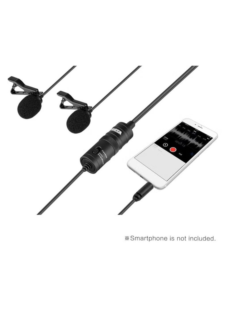 BOYA BY-M1DM Dual Omni-directional Lavalier Microphone – Professional Clip-on Lapel Mic for DSLR Cameras (Canon, Nikon, Sony), Smartphones (iPhone, Samsung, Huawei), Audio Recorders, PCs & Laptops – Ideal for Interviews, Vlogging & Content Creation - Image 5