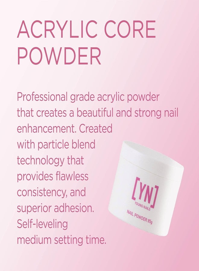 Young Nails Acrylic Core Powder - Self-Leveling Acrylic Nail Powder, Clear Nude Pink White Acrylic Powder for Nail Extenstion, Professional Grade, Superior Adhesion, Color - French Pink, 85g - Image 2
