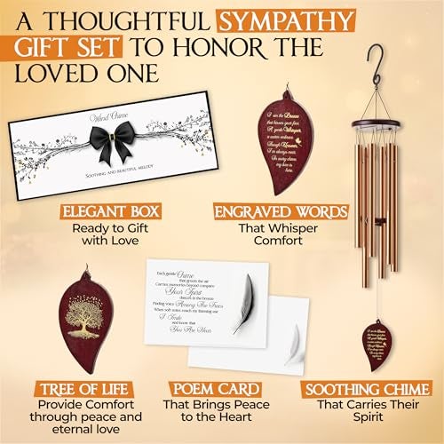 Captain Decor 32 Inch Memorial Wind Chimes Outdoor, Sympathy Gifts for Loss of Loved One, Memorial Gifts for Loss of Mom, Sympathy Wind Chimes for Mother, Father, Brother, Sister - Image 4