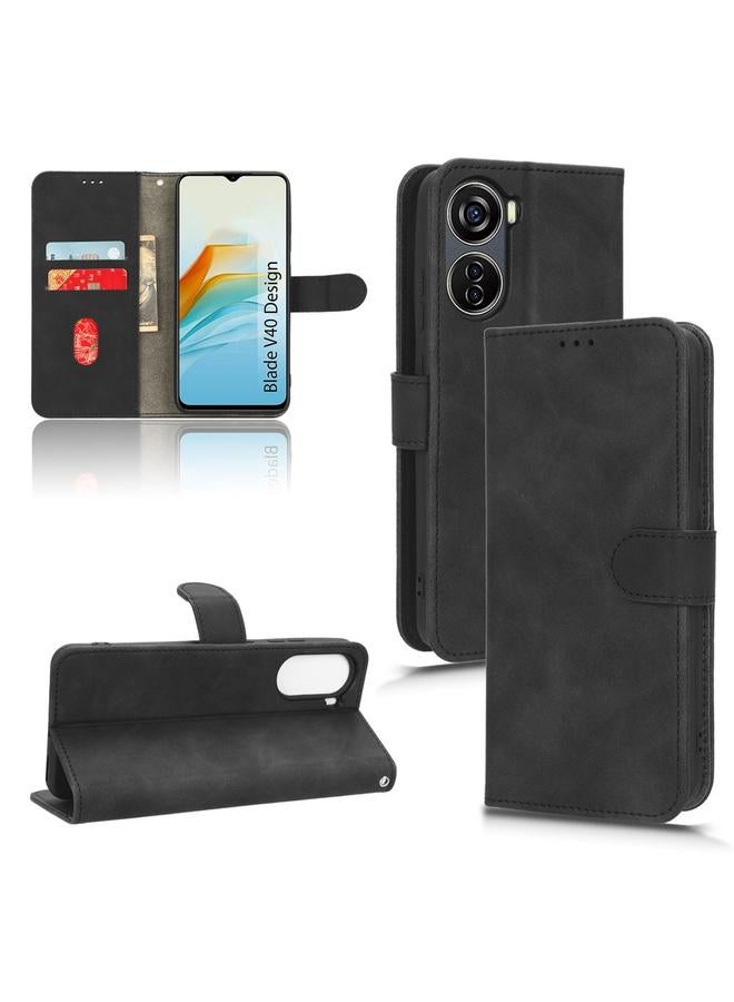 Case For ZTE Blade V40 Design Skin Feel Magnetic Flip Leather Phone Case