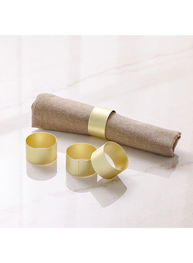 Danube Home Majestic Round Metal Napkin Ring Set of 4 - Matt Gold | Iron Decorative Table Napkins, Everyday Use Cloth Dinner Table Napkins For Dining Room Kitchen - Image 1