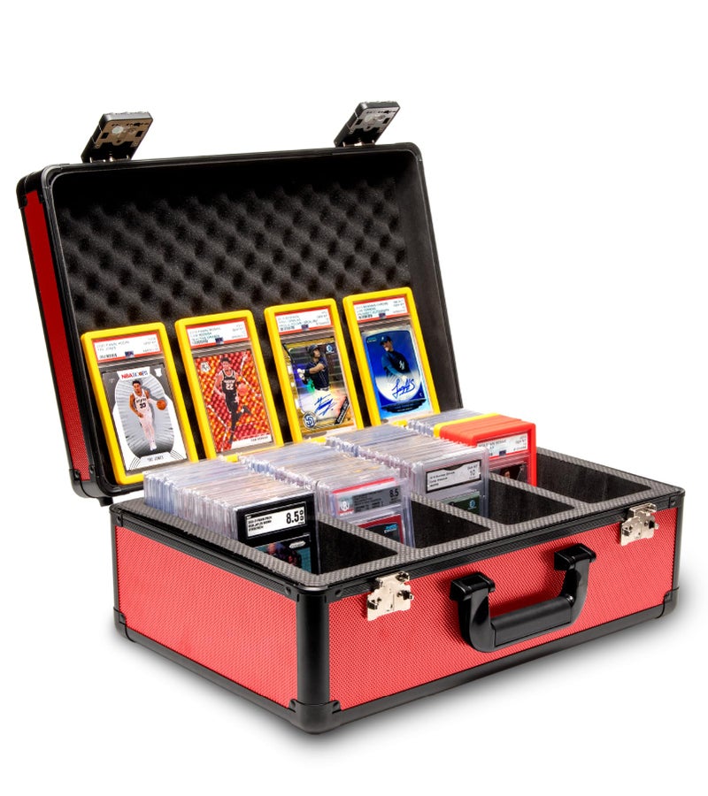Panopply SLAB ARMOR 4 Row Graded Card Storage Box PSA Card Slab Case For Graded cards Holds 160 Slabs Graded Card Case for PSA Slab Box Graded Card Storage Sports Baseball Card Collector Gifts RED - Image 2